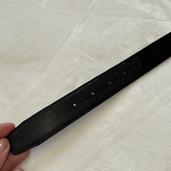 Women’s Genuine Leather Belt - black & silver, size 32 - Picture 4 of 5